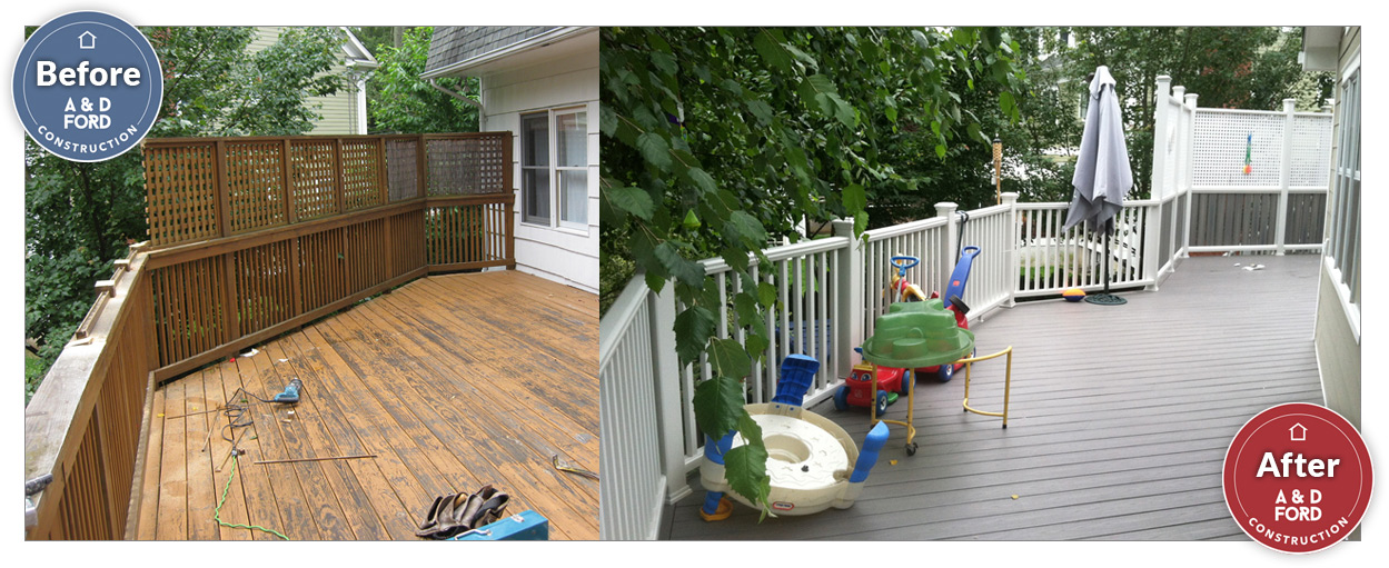 Deck replaced and expanded with vynl deck and privacy fence